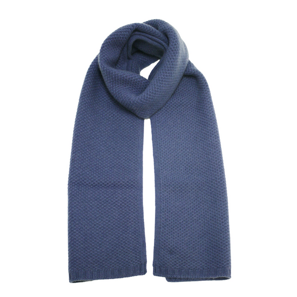 Heavy Seed stitch knitted Cashmere Scarf Milkyway Jeans