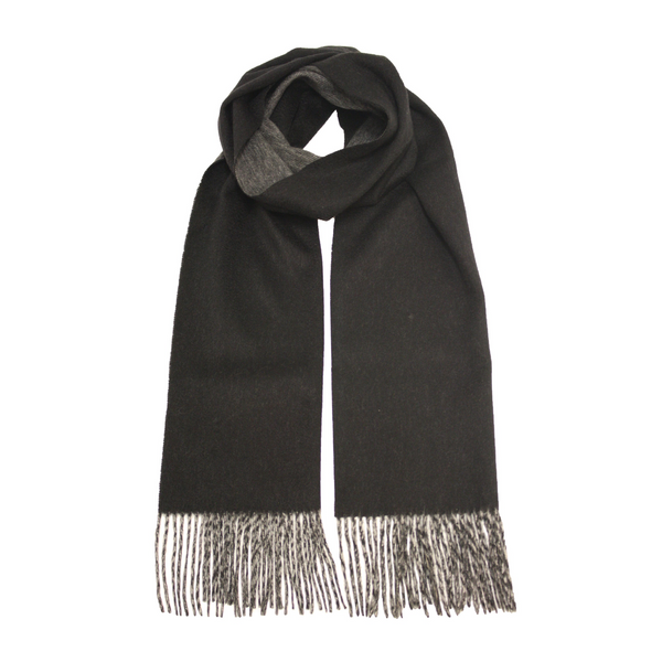 Black Silver Cashmere Woven Double Face Scarf