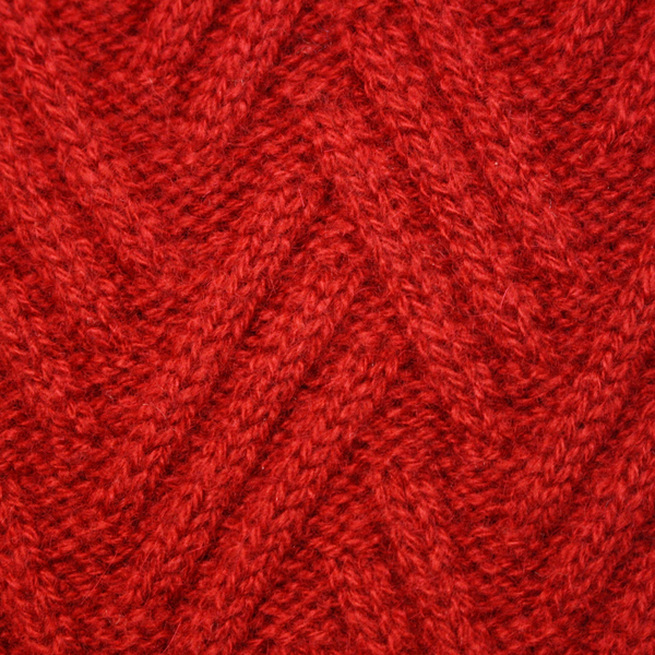 Zig Zag knitted Cashmere Scarf Daulps Red
