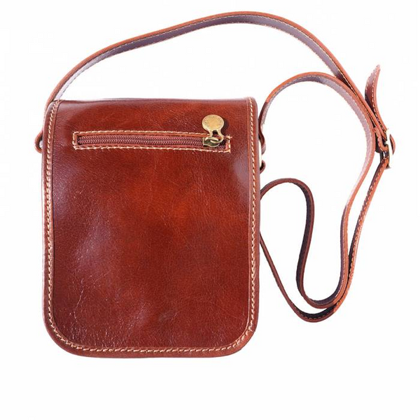 Italian Artisan HANDMADE Crossbody/Shoulder Leather Bag With Long Strap For Men Made In Italy