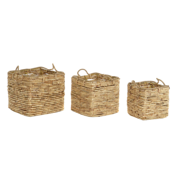 Basket set DKD Home Decor 45,5 x 45,5 x 51 cm Metal-0