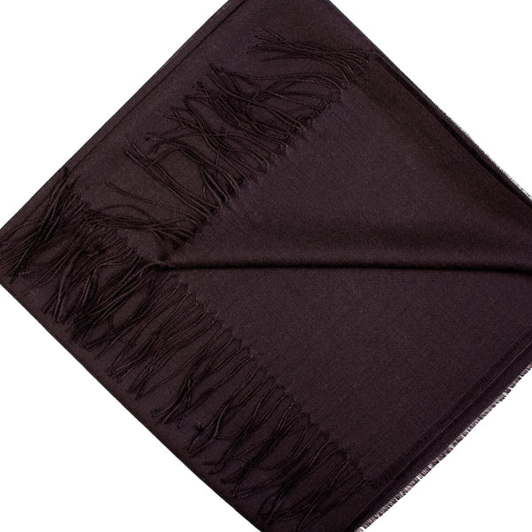 Black alpaca wool and silk shawl