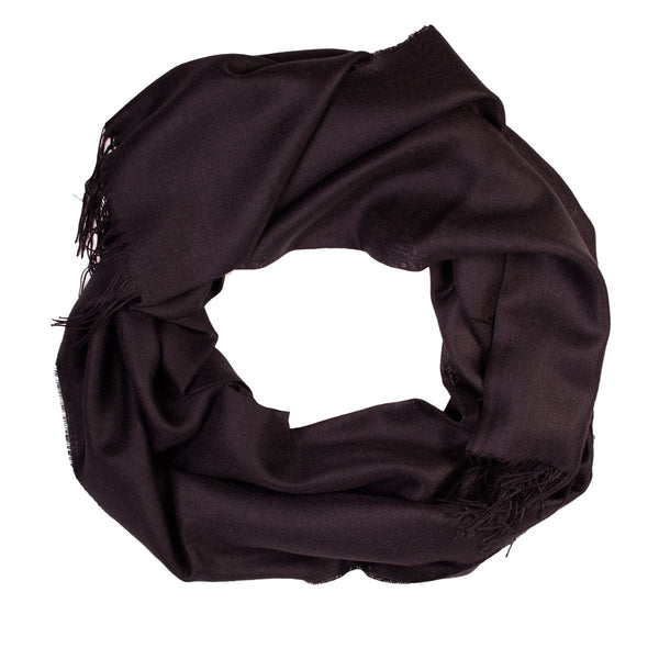 Black alpaca wool and silk shawl