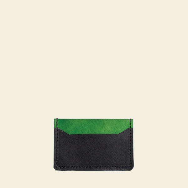 Lime green leather card holder