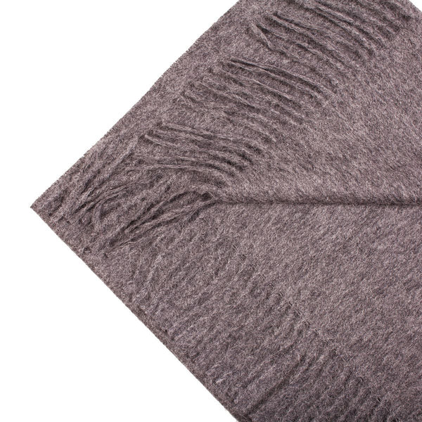 Grey alpaca wool scarf