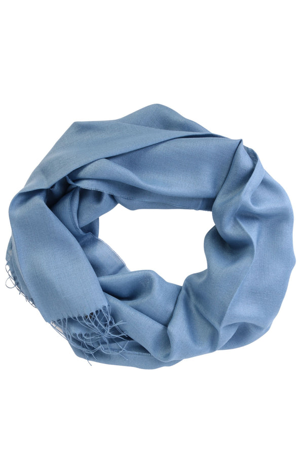 Alpaca wool and silk sea blue shawl
